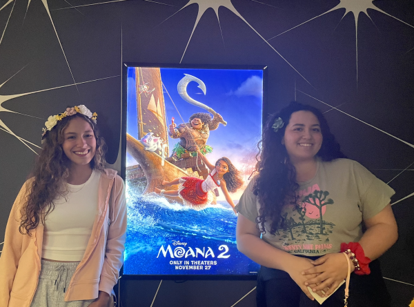 Luanne and Sabrina at Silver Spot Theatre watching Moana 2.
